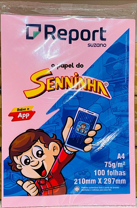 Papel Sulfite Seninha A4 75g 100 fls Rosa