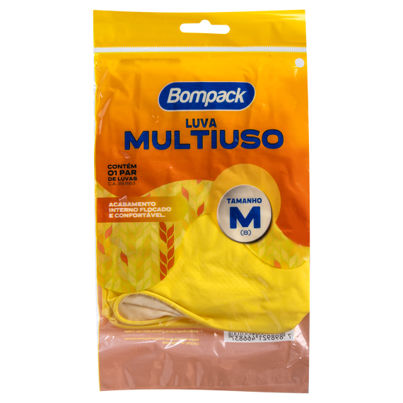 Luvas Látex Amarela Flocada (M)
