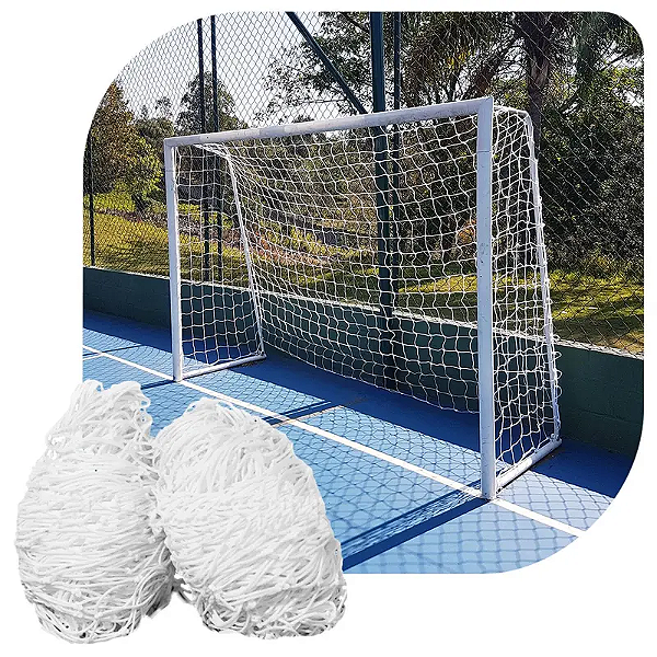 Par de Rede p/ Trave de Gol (Futsal) - 3,20m x 2,10m