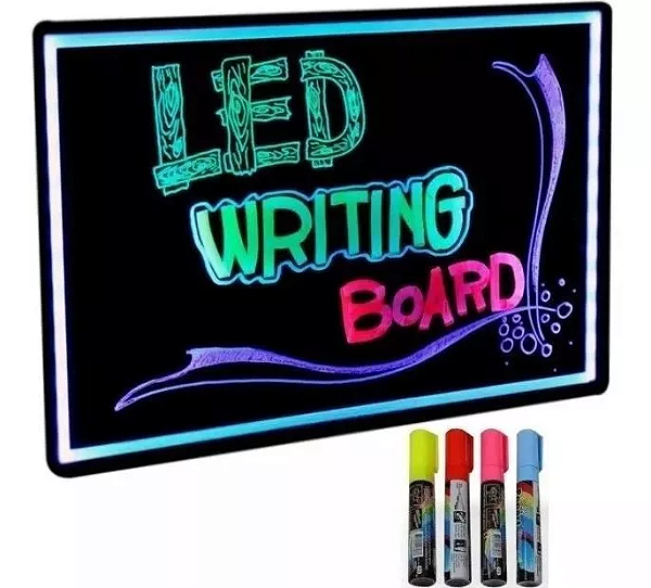 Letreiro Luminoso De Led Pvc E Vidro 40X60Cm C/3 Canetões Unid.