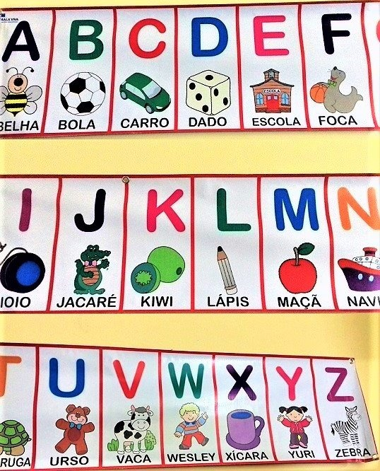 Banner Alfabeto Colorido Tam. 0,35X5,00M Lona Unid.