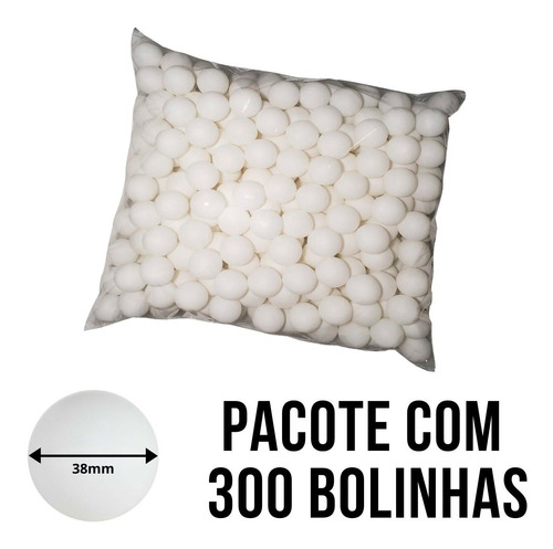 Saco com 300 bolas para Ping Pong - 40mm - brancas - 02 Est.