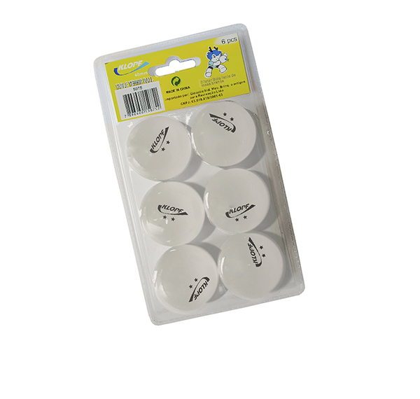 Blister com 06 bolas para Ping Pong 40mm Branca - 2 Est.