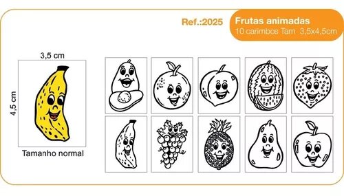 Carimbos Frutas Animadas c/10 un.