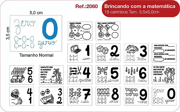 Carimbos Brincando c/a Matemática c/18 un.