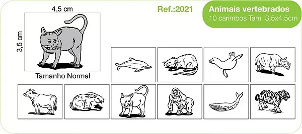 Carimbos Animais Vertebrados c/10 un.