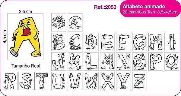 Carimbos Alfabeto Animado c/28 un.