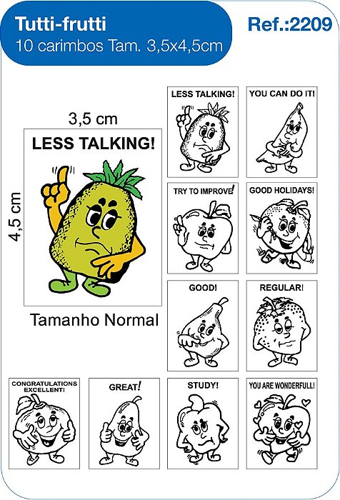 Carimbos Tutti Frutti  - 10 un.