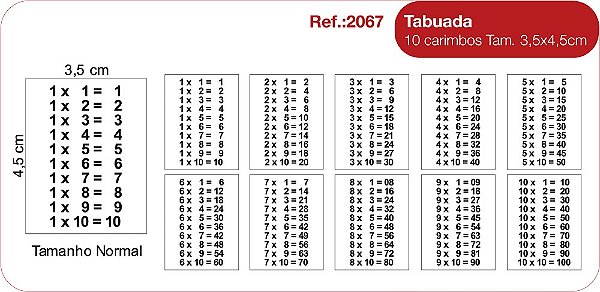 Carimbos Tabuada - 10 un.