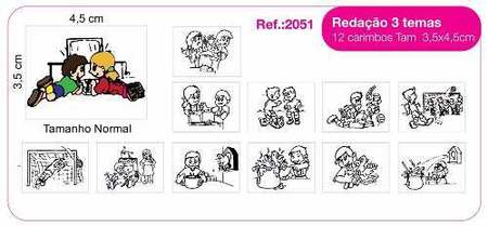 Carimbos Redação 3 Temas c/12 un.
