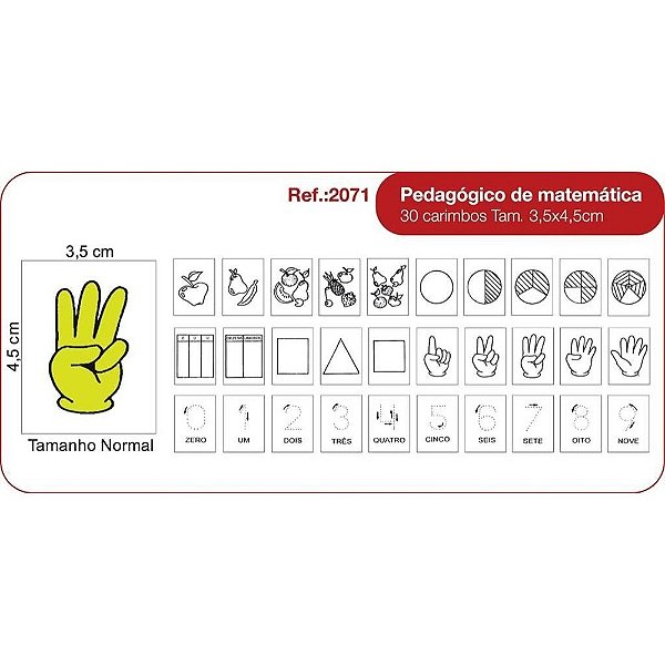 Carimbos Pedagógico de Matemática c/30 un.