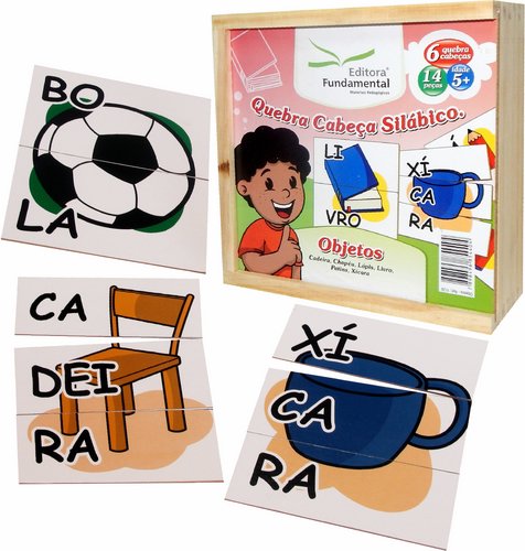 Quebra Cabeça Silábico - Objetos - Cx. c/14 pçs.