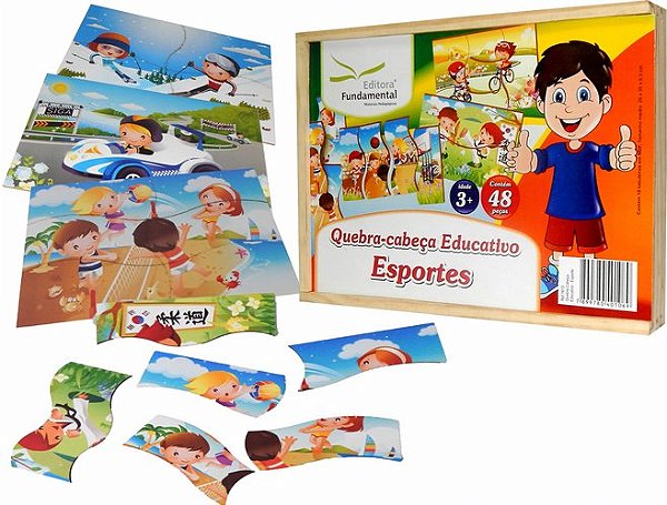 Quebra Cabeça Educ.Esportes - Cx. c/10 un.