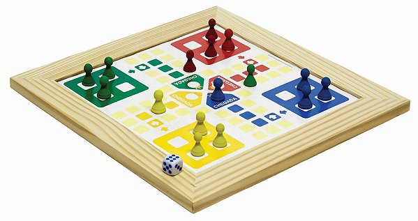 Jogo de Ludo c/moldura – Tabuleiro 31x31cm