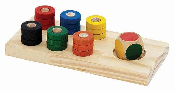 Jogo de Cores - Base + dado em cores + c/18 argolas coloridas