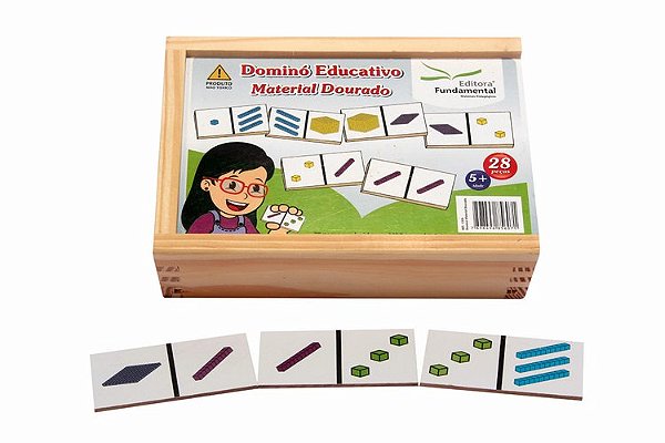 Dominó Material Dourado - c/28 pçs.