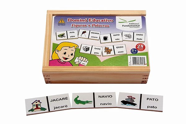Dominó Figuras e Palavras - c/28 pçs.