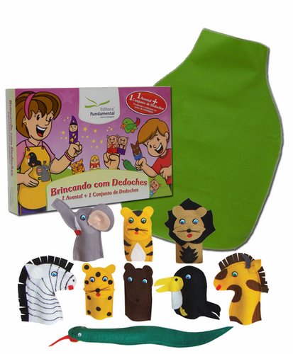 Dedoches + Avental Cx. c/Animais Selvagens
