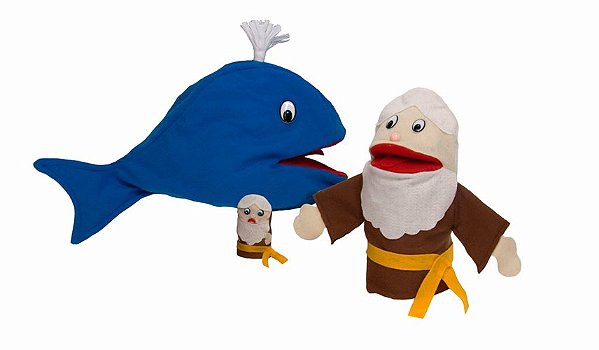 Fantoches Jonas e o Grande Peixe c/2 un.+1 Dedoche