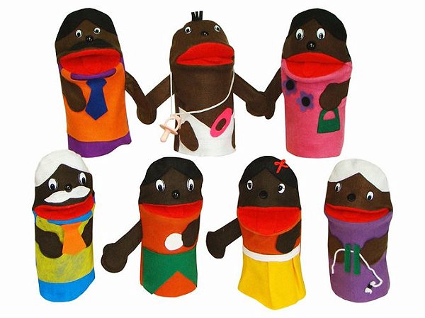 Fantoches Família Negra c/7 un.