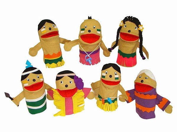 Fantoches Família Indígena c/7 un.