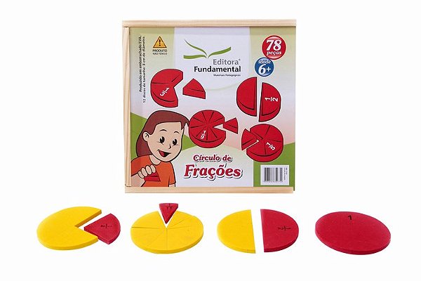 Círculo de Frações - Cx. 12 círculos fracionados em EVA