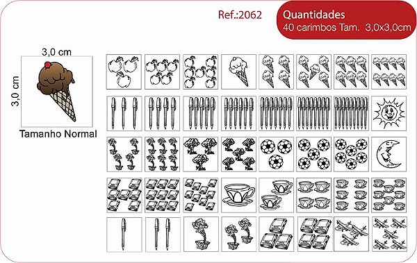 Carimbos Quantidades - c/40 un.
