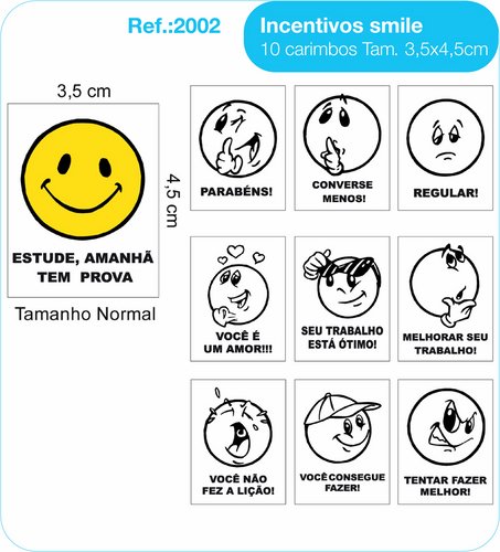 Carimbos Psico Avaliação Mod. Smile - c/10 un.