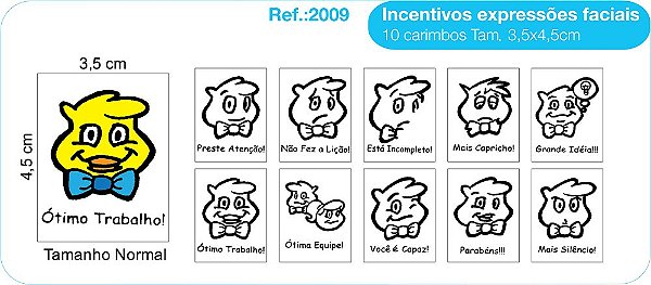 Carimbos Psico Avaliação Mod. Expressões Faciais - c/10 un.