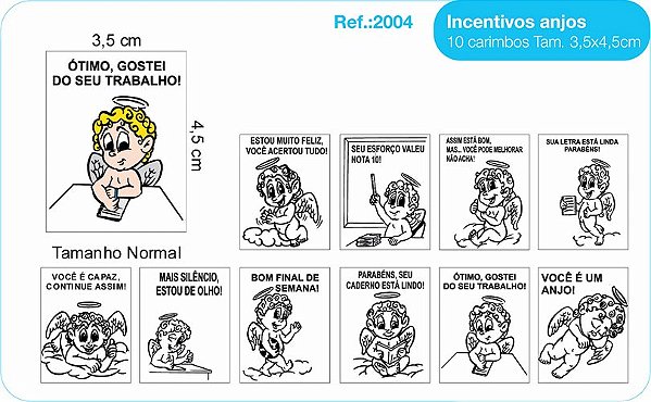 Carimbos Psico Avaliação Mod. Anjos - c/10 un.