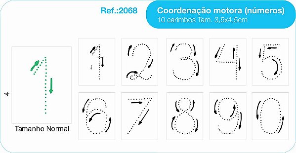 Carimbos Cordenação Motora Números - c/10 un.