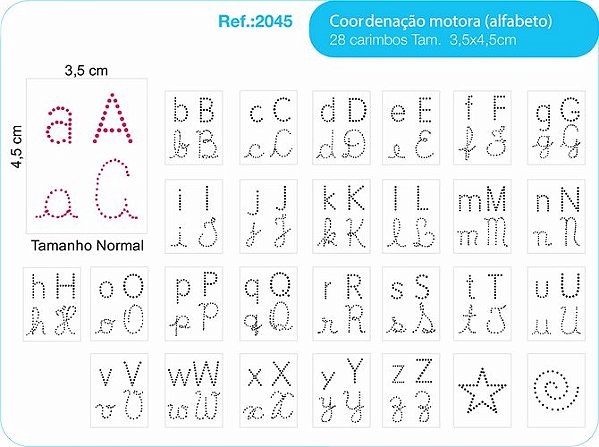 Carimbos Cordenação Motora do Alfabeto - c/28 un.
