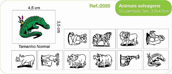 Carimbos Animais Selvagens  - c/10 un.