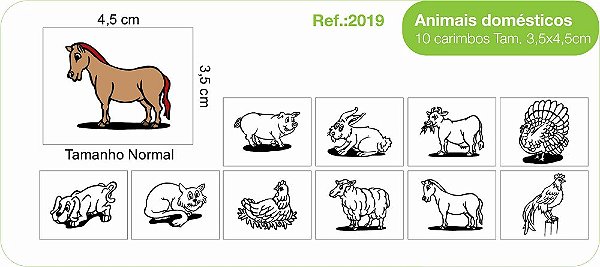 Carimbos Animais Domésticos  - c/10 un.