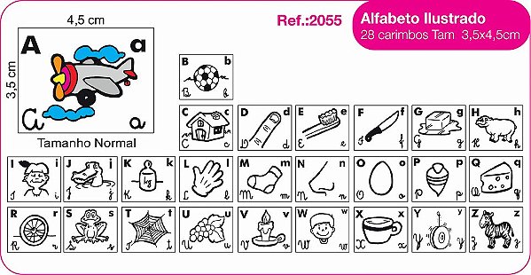 Carimbos Alfabeto Ilustrado - c/28 un.