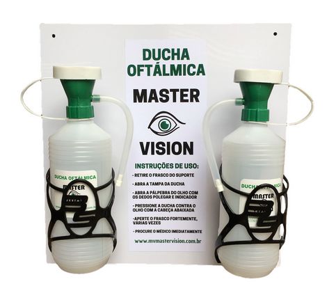 Quadro de acrílico com duas duchas oftálmicas