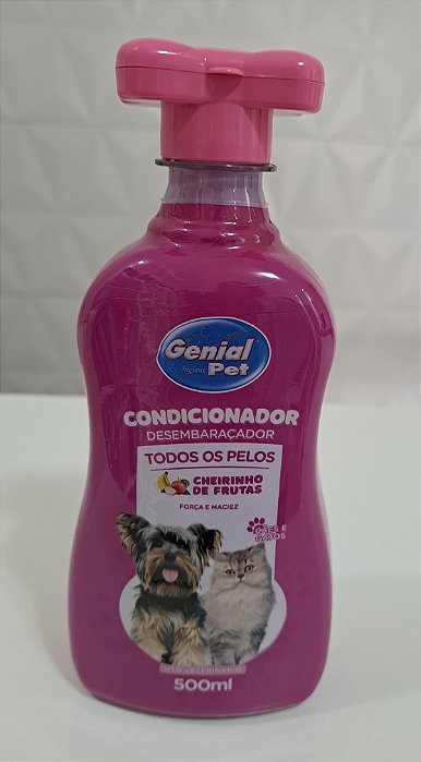 CONDICIONADOR DESEMBARAÇADOR TODOS OS PELOS CHEIRINHO DE FRUTAS 500ML - GENIAL PET