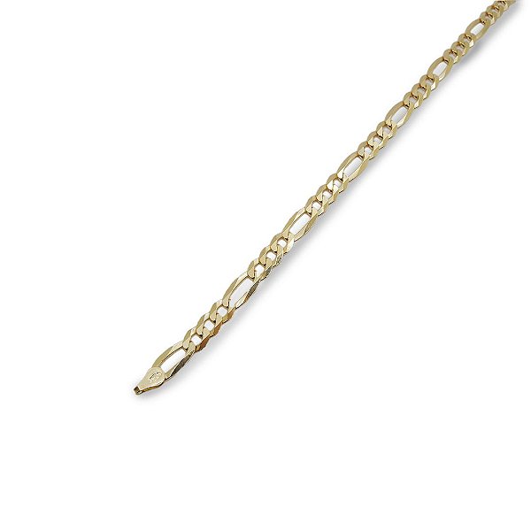 Pulseira prata 925 banho ouro 18k grumet flat