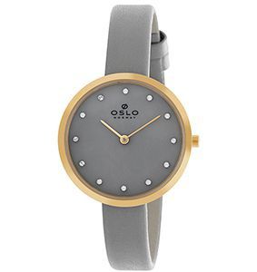 Relógio Oslo feminino slim OFGSCS9T0002 cinza