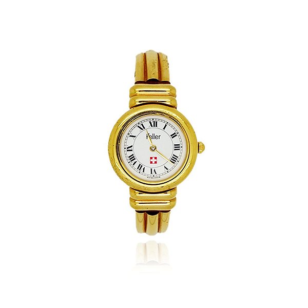 Relógio Feller suíço feminino FGE6068226 pulseira aço