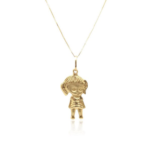 Pingente ouro 18k boneca