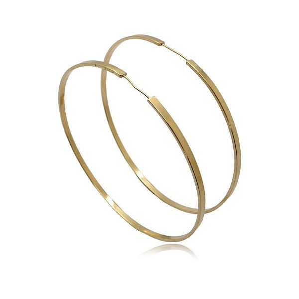 Brinco ouro 18k argola redonda 4,7cm