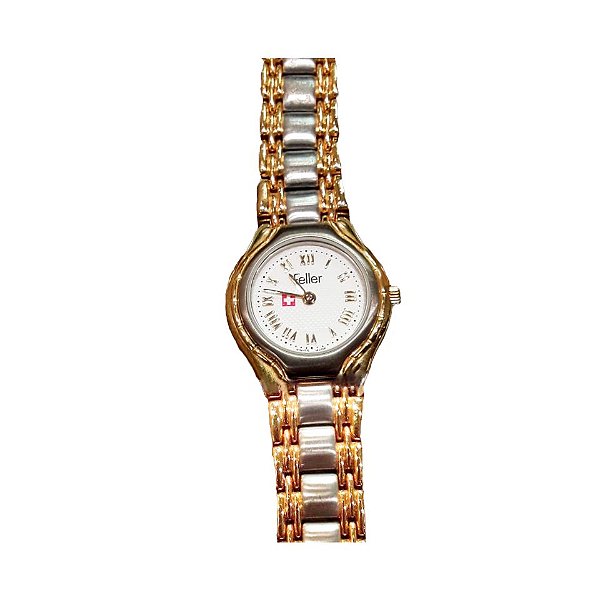 Relógio Feller suíço feminino pulseira aço mista