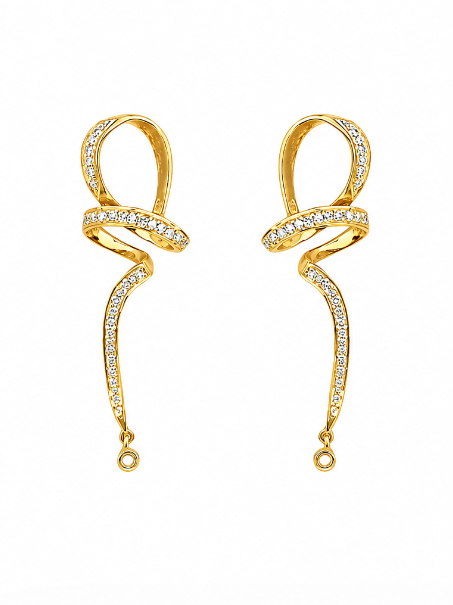 Brinco Ouro 18k com Diamantes Arabesco