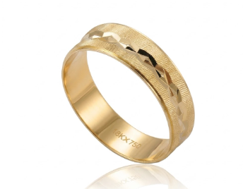 Aliança ouro 18k trabalhada