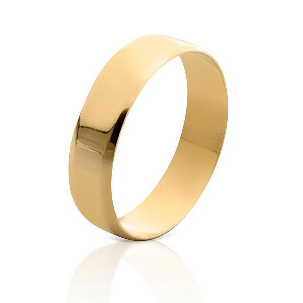 Aliança ouro 18k canto quebrado 5MM