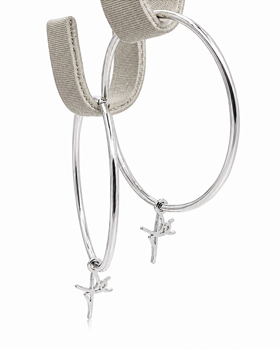 Argola em Prata 925, pingente Fé