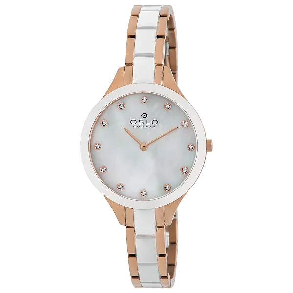 Relógio Slim Feminino Rose Gold com Madrepérola OFTSSS9T0071