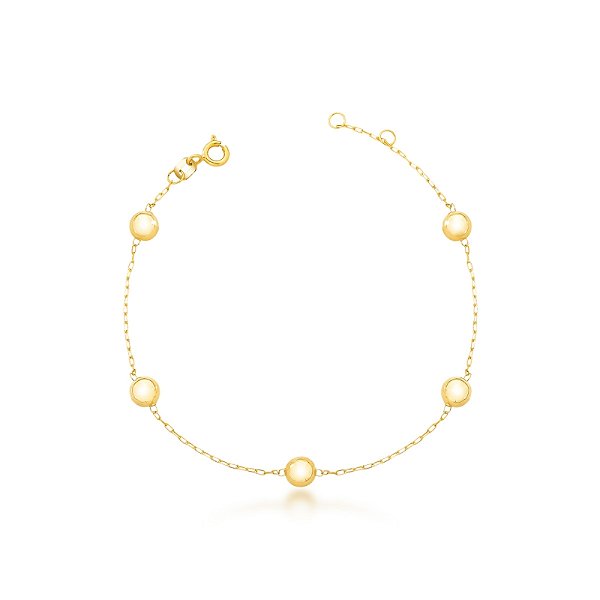 Pulseira Infantil de Bolinhas em Ouro 18K