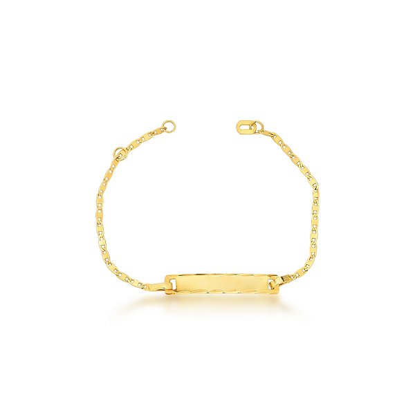 Pulseira Infantil Piastrini com Chapa em Ouro 18k